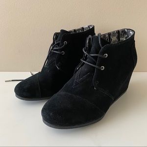 Toms Black Suede Booties